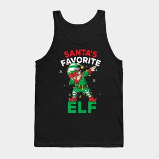 Funny Santa's Favorite Elf Squad Christmas Pajama Matching Tank Top